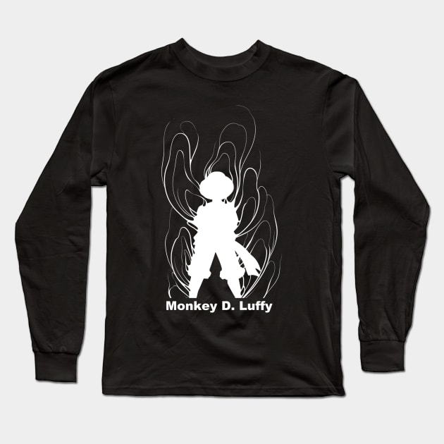 Monkey D. Luffy Silhoutte Long Sleeve T-Shirt by mylistart